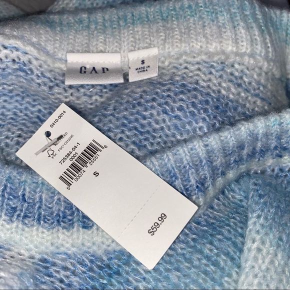 GAP NWT oversized blue & white sweater size small - Picture 7 of 7